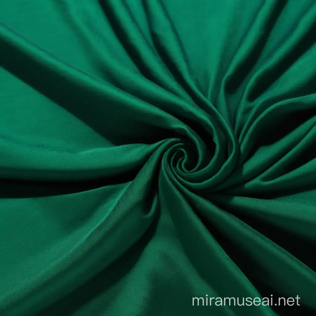 emerald green dress, half creased, half ironed, zoomed in