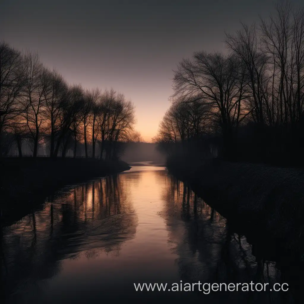 Serene-Dawn-Landscape-Dark-River-Reflections