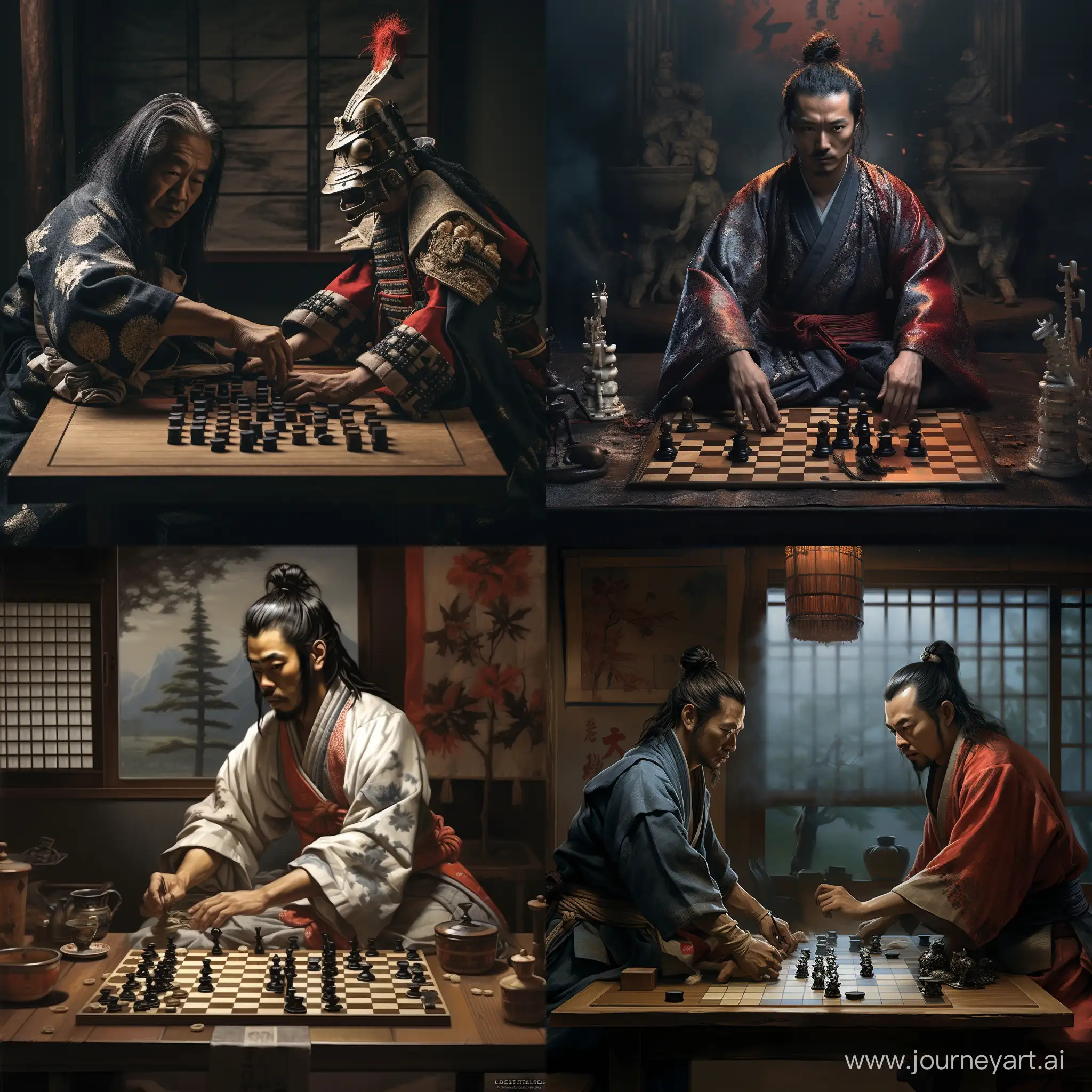 самурай играет в шахматы