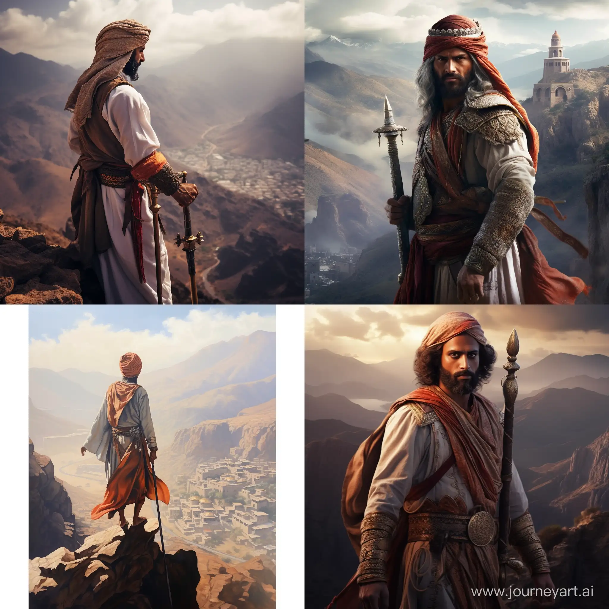 Courageous-Omani-Warrior-Overseeing-Ancient-Mountain-Village
