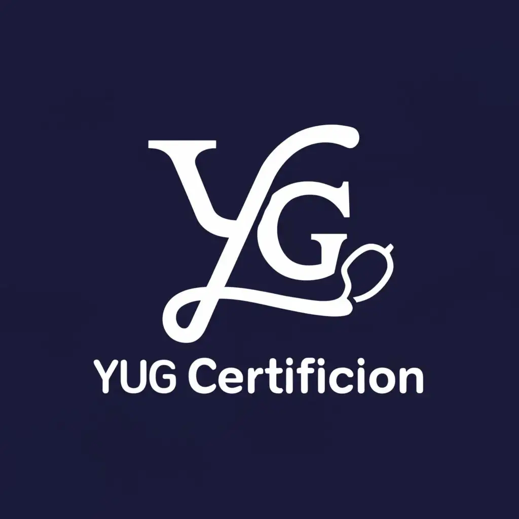 a logo design,with the text 	extit{YUG CERTIFICATION}, main symbol:HANDWRITTEN YG ,complex,be used in Legal industry,clear background