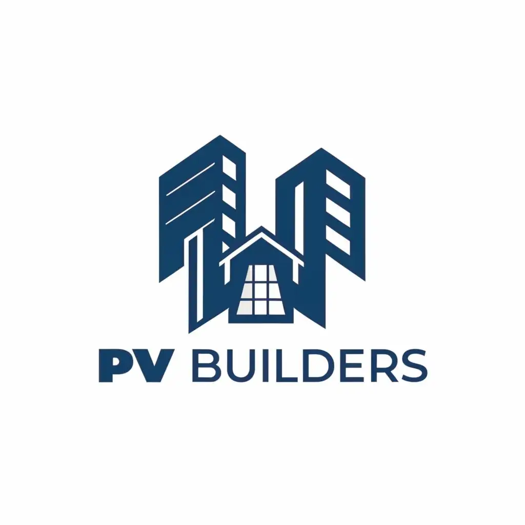 logo, HOUSES, APARTMENTS, with the text "PV BUILDERS", typography, be used in Education industry