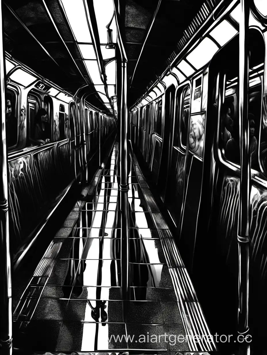 Когда мы ехали в метро, оно постоянно смотрело на мое отражение в противоположном окне. Чернота тоннеля и ее отражение, это было непередаваемо страшно. Здесь я совершила еще одну ошибку: прямо посмотрела на это отражение и чуть не заплакала снова.
