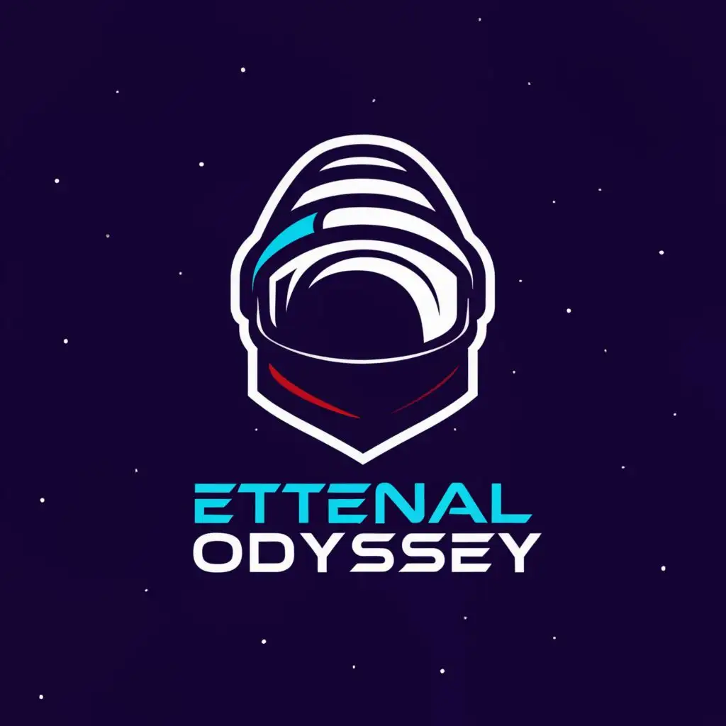 LOGO-Design-For-Eternal-Odyssey-Futuristic-Astronaut-Emblem-for-Entertainment-Industry
