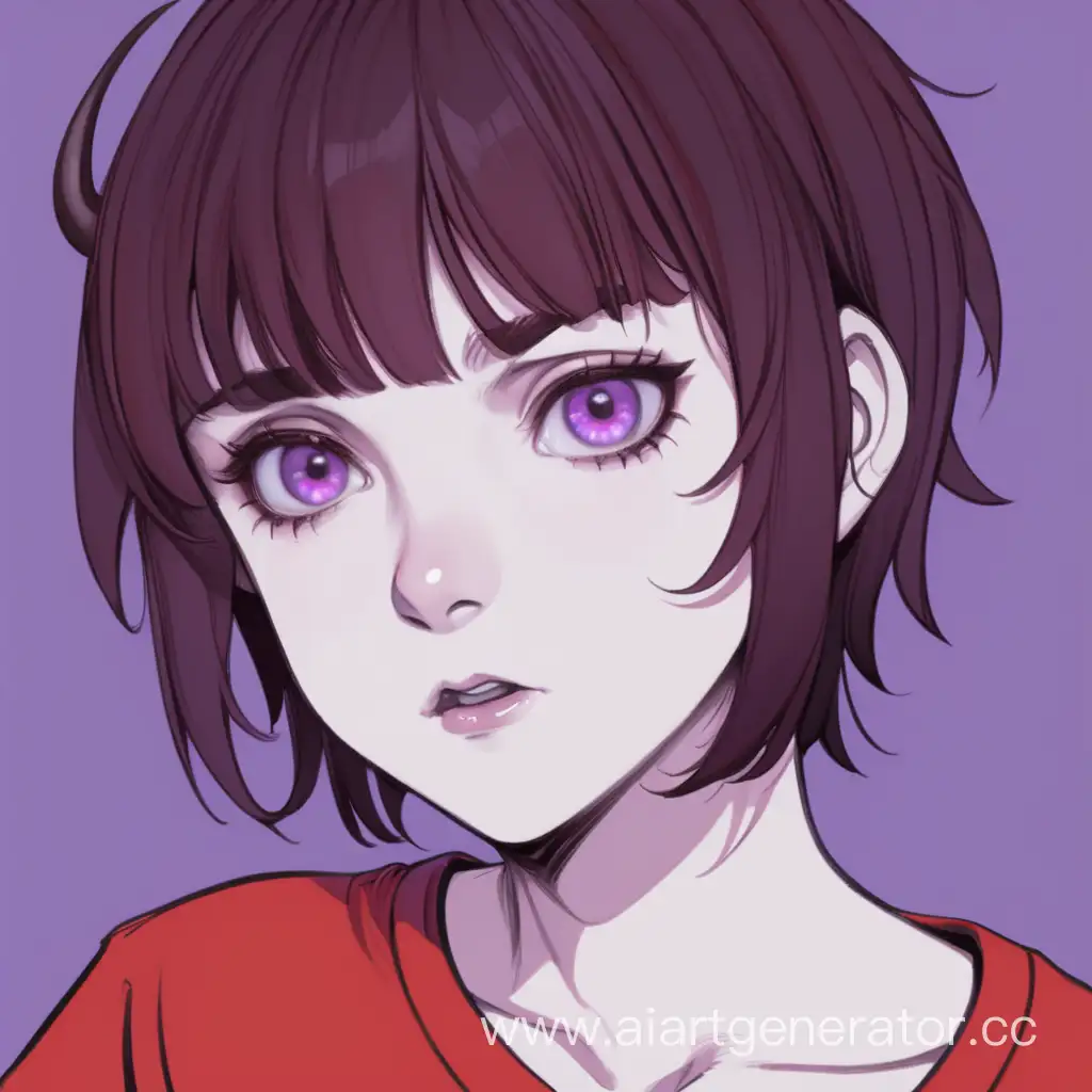 DarkHaired-Teenage-Girl-with-Red-Horns-and-Pale-Purple-Eyes-in-Red-TShirt