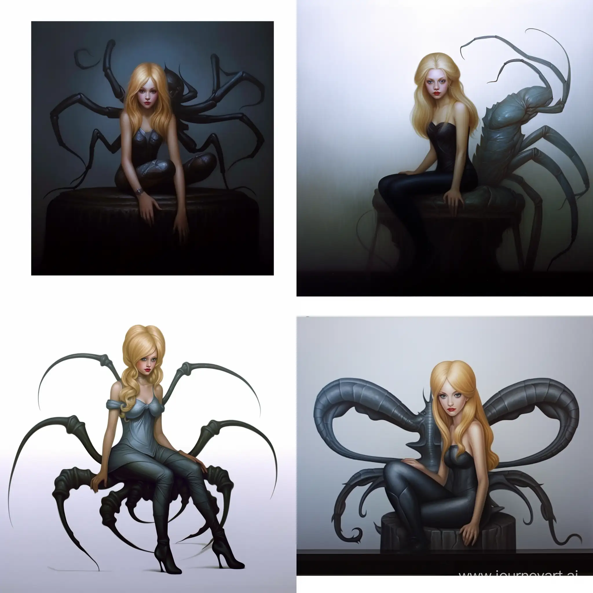 Blonde-Woman-Riding-Majestic-Scorpion-Unique-Fantasy-Art