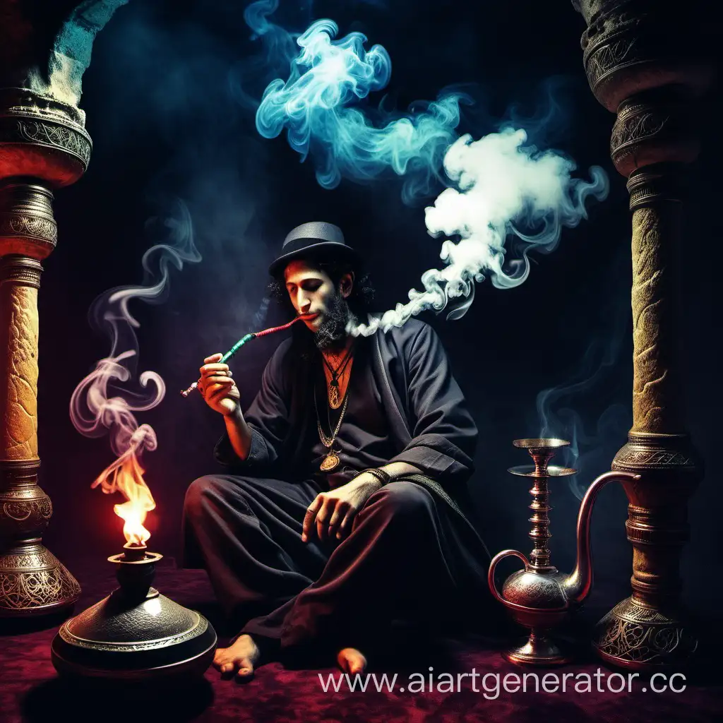 Fantasy-Scene-Jew-Smoking-Hookah-in-a-Magical-Realm