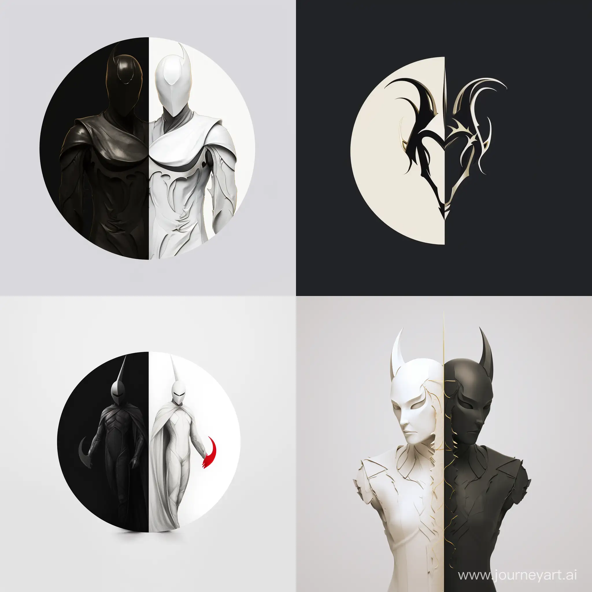 Harmony-in-Minimalism-Yin-Yang-White-and-Black-Knights