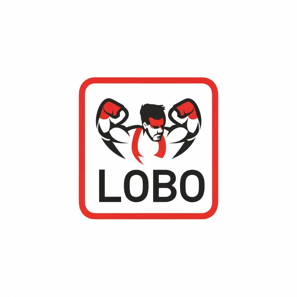 LOGO-Design-for-Lobo-Bold-Boxing-Sport-Brand-with-Clear-Typography-and-Dynamic-Box-Element