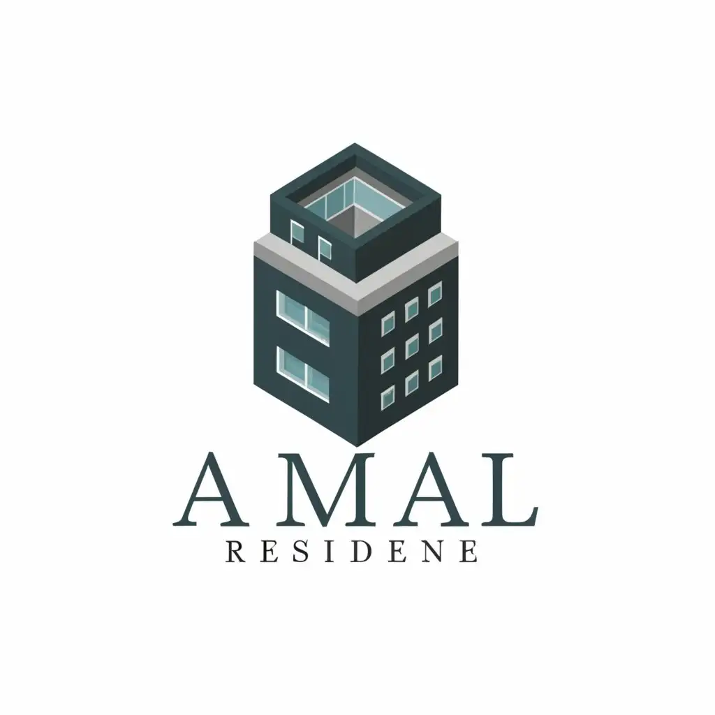 a logo design,with the text "amal residence", main symbol:mini luxury flat,Moderate,be used in Real Estate industry,clear background