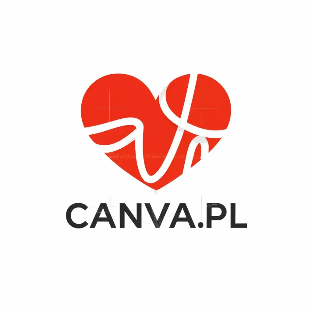 a logo design,with the text "Canva.pl", main symbol:HEART LOVE,Moderate,clear background
