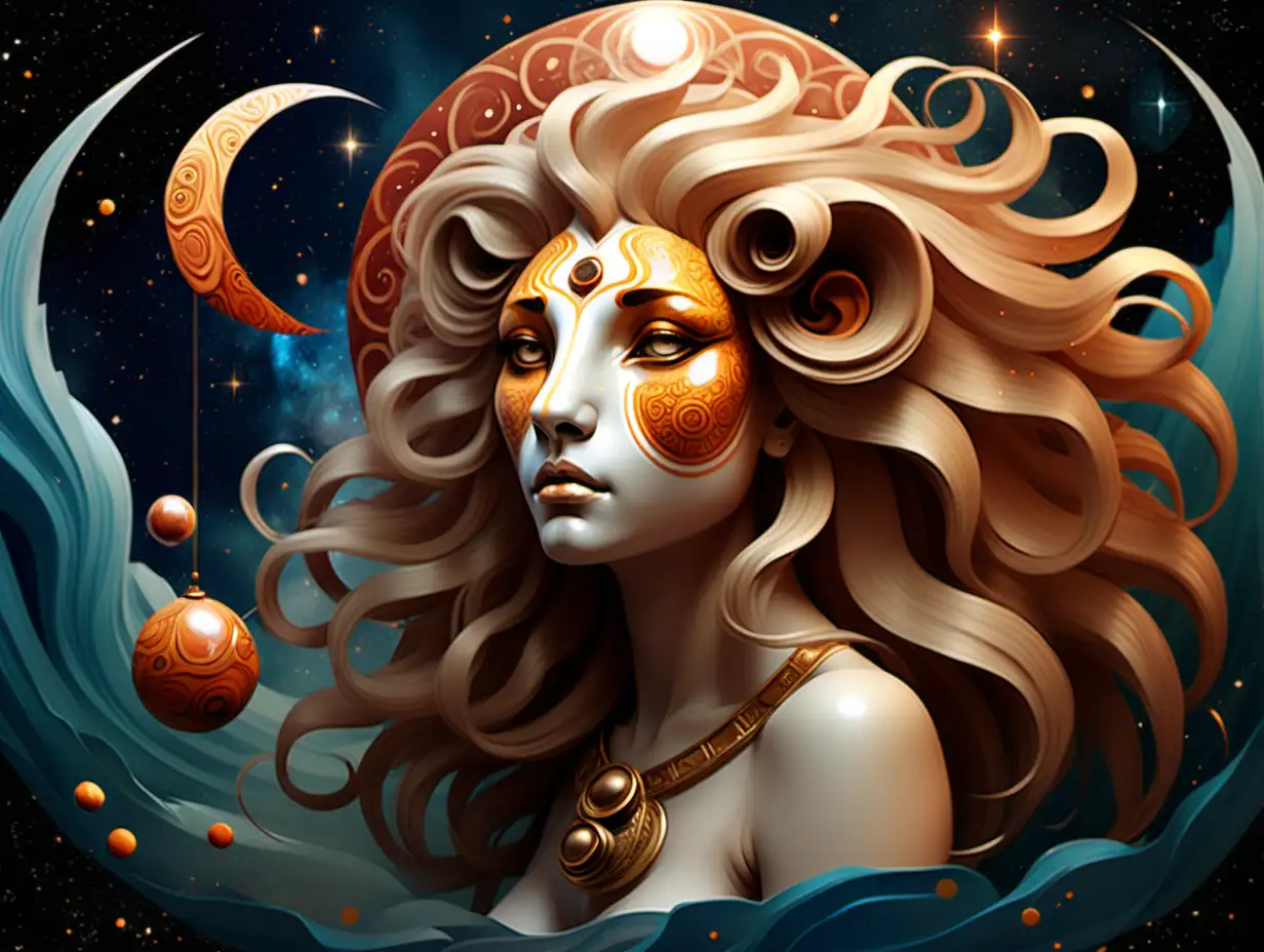 Surreal Leo Zodiac Sign Illustration Cosmic Expression of Astrological Elements