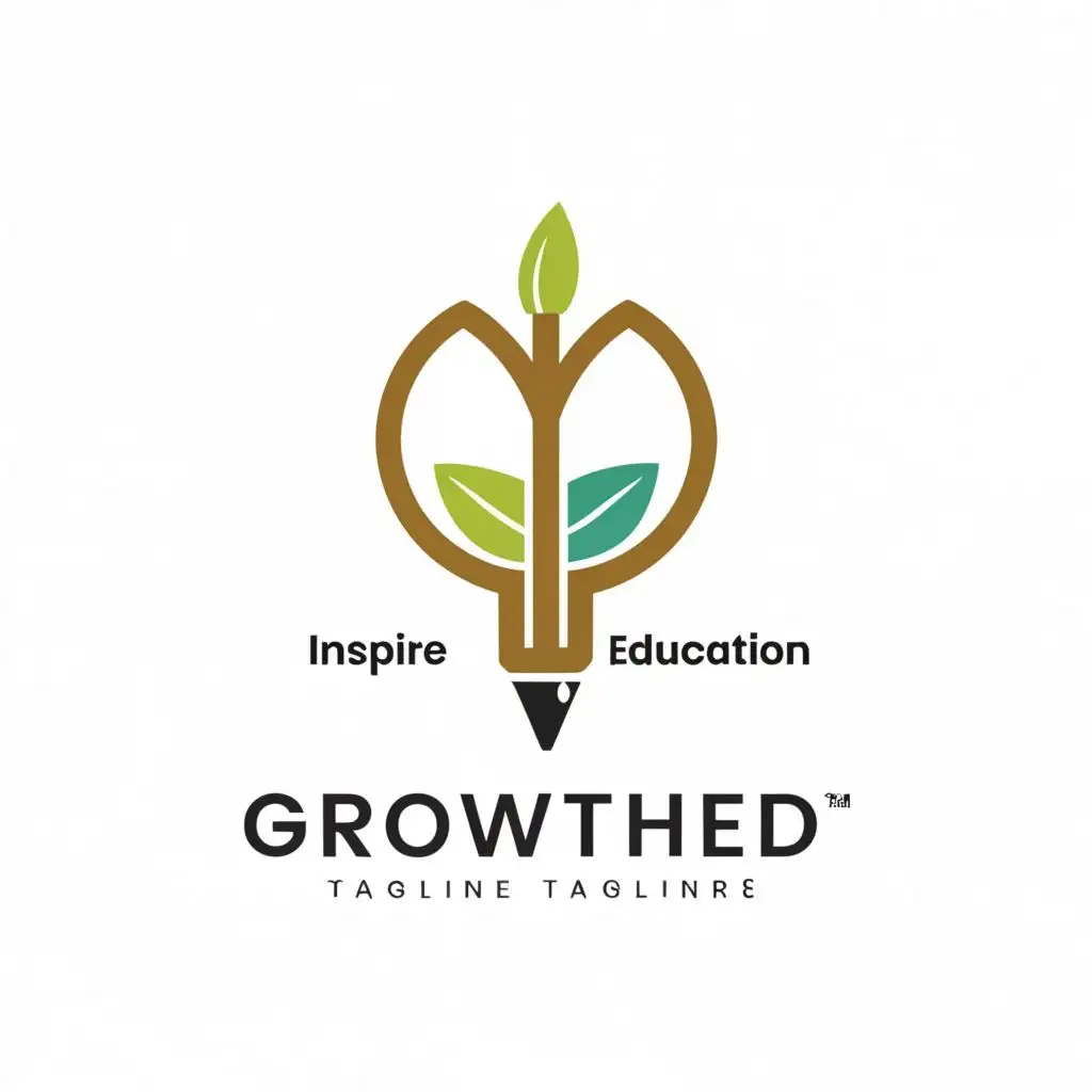 a logo design,with the text "GrowthEd", main symbol:Pencil, Growth, Inspire,complex,be used in Education industry,clear background