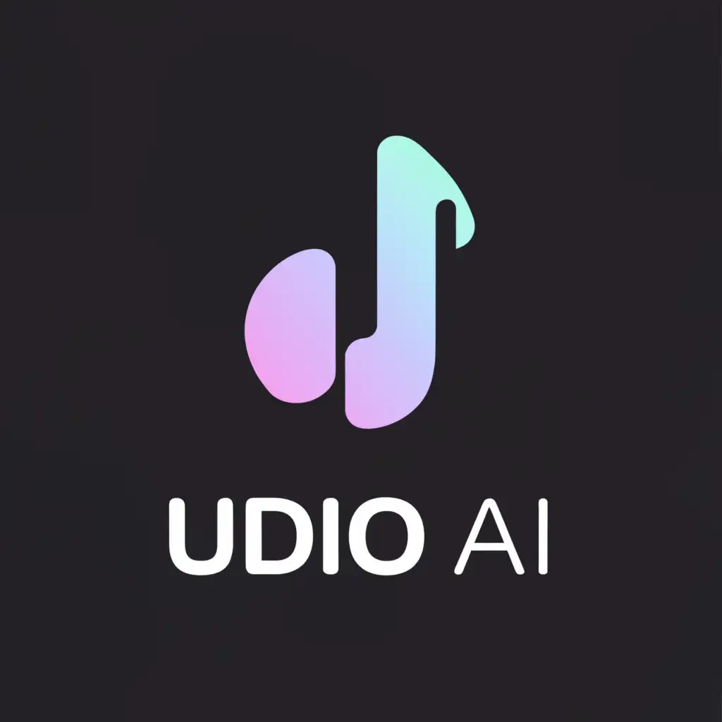 a logo design,with the text "Udio AI", main symbol:musical note, AI,Minimalistic,be used in Technology industry,clear background