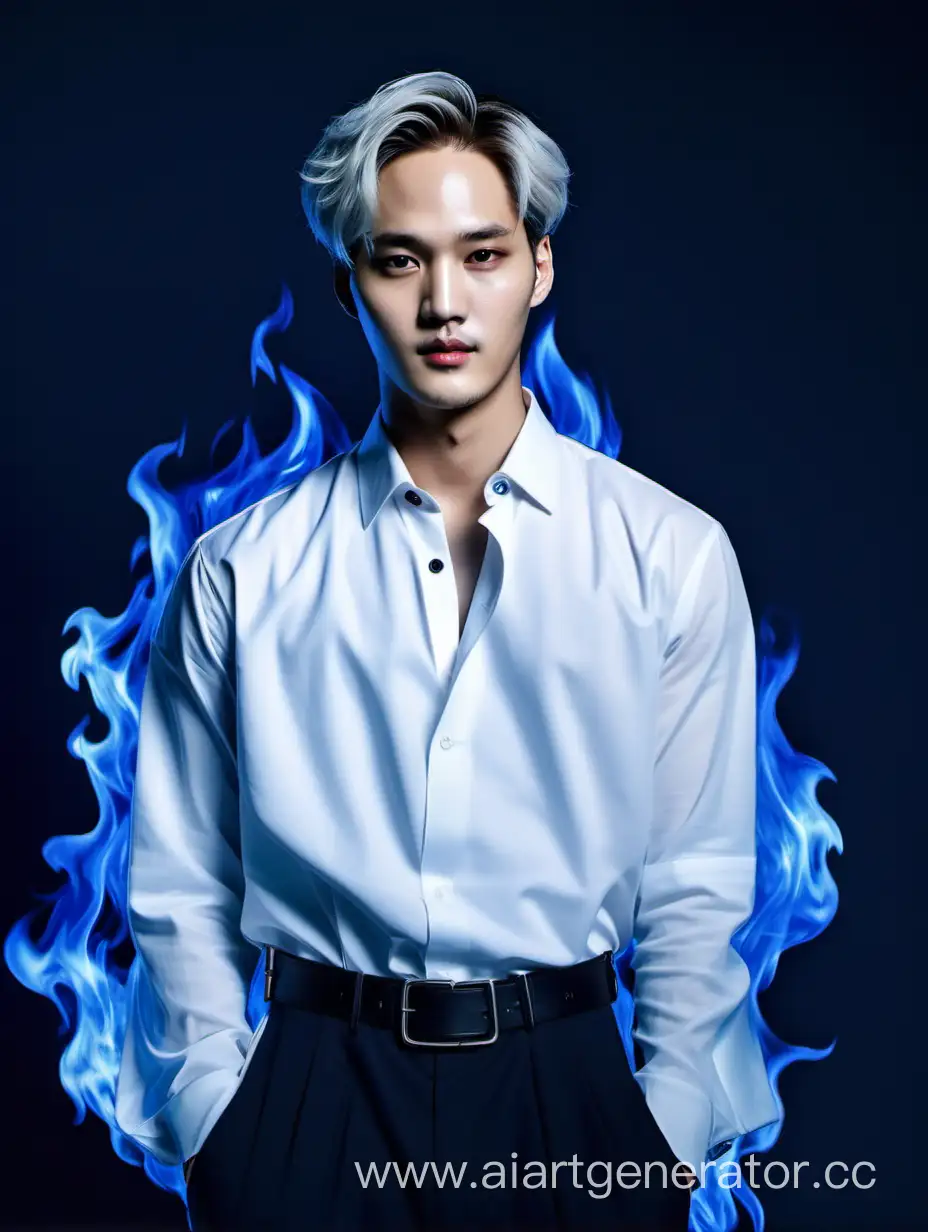 Korean-Singer-Kim-Jongins-Vampire-Church-Portrait-with-Blue-Flame