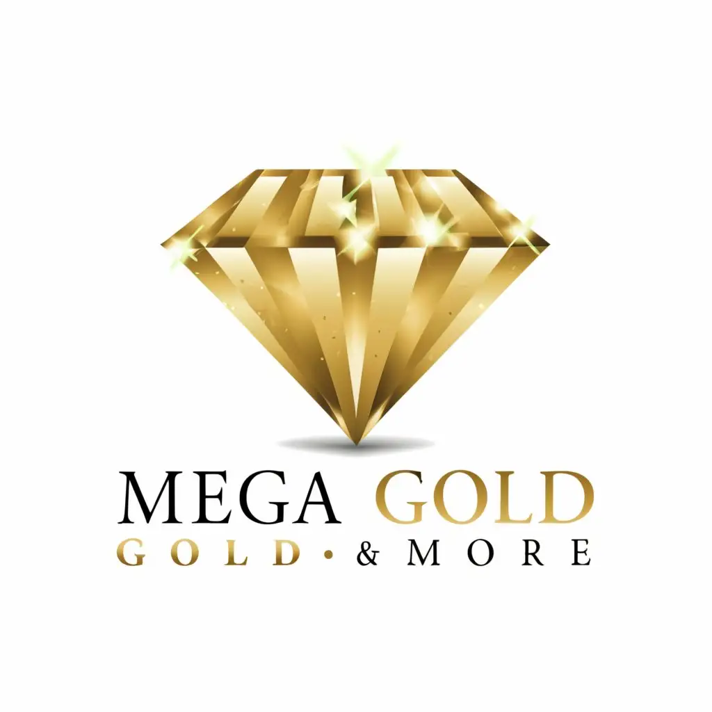 a logo design,with the text "MEGA GOLD & MORE", main symbol:money exchange 	Jewel,Moderate,clear background