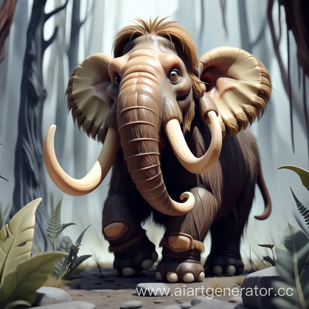 Vulnerable-Young-Mammoth-in-the-Wilderness