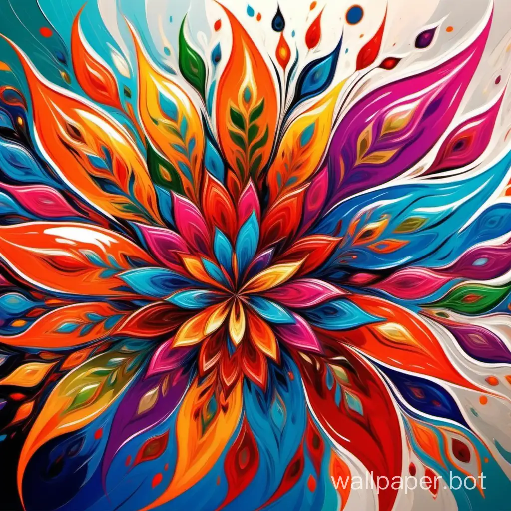 Colorful floral abstract art