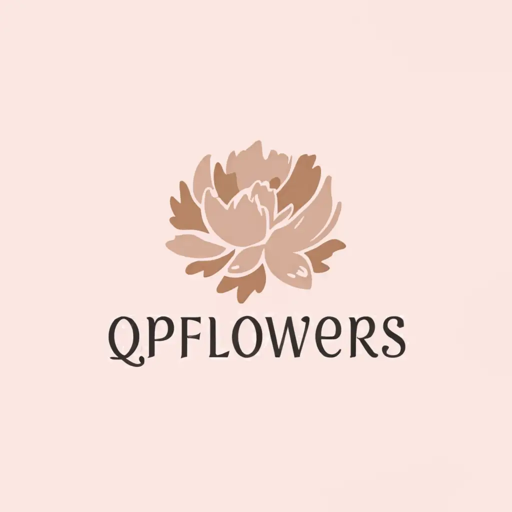 a logo design,with the text "Qpflowers", main symbol:Peonies,Moderate,clear background
