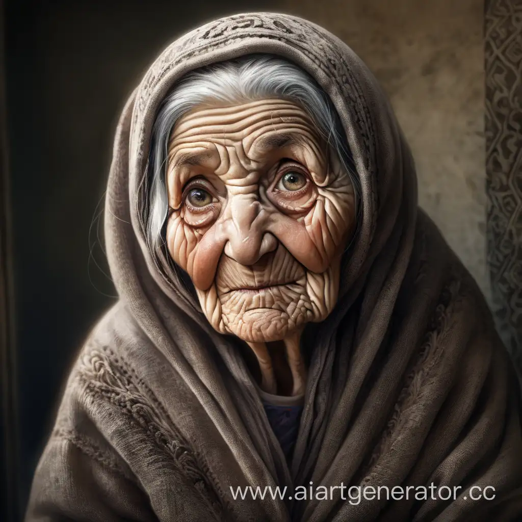 Elderly-Wisdom-Portrait-of-Dina-Engaged-in-Thoughtful-Reflection