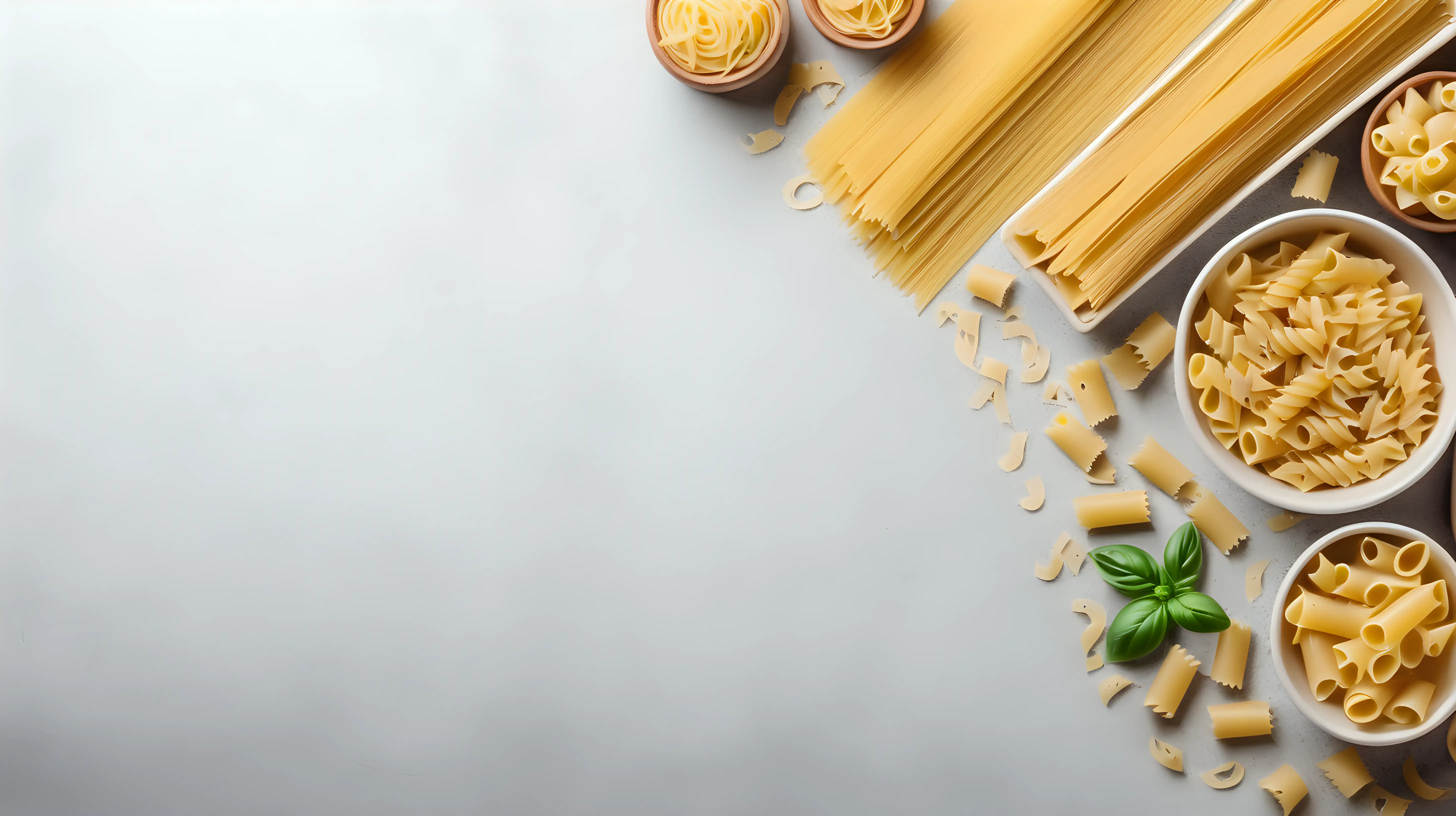 type of pasta and carbohydrates healthy food, copy space