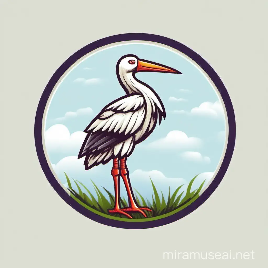 Come up with a logo for web page about Belarus connected with White Stork