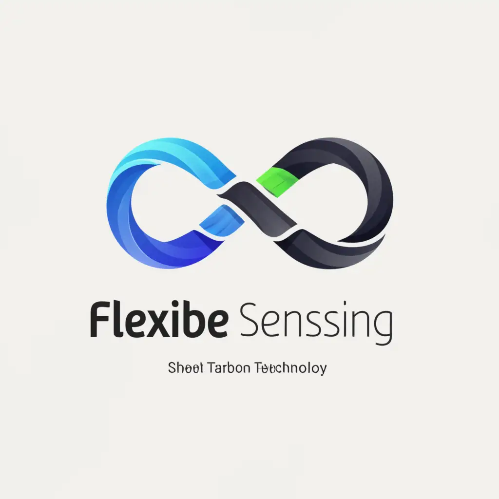 a logo design,with the text "Flexible sensing", main symbol:microstructured glass fibre and sheet carbon composite,Moderate,be used in Technology industry,clear background