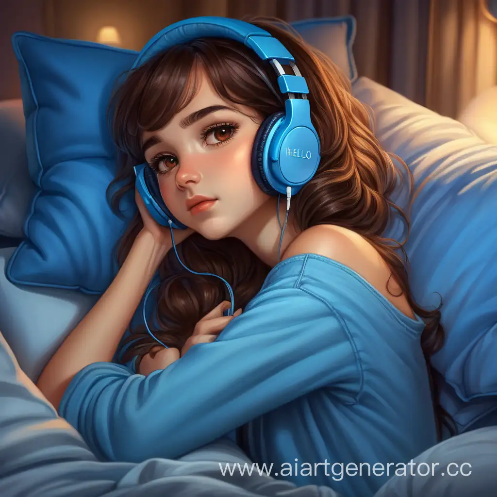 Dreamy-Brunette-Girl-Holding-Pillow-with-Blue-Nighttime-Vibes