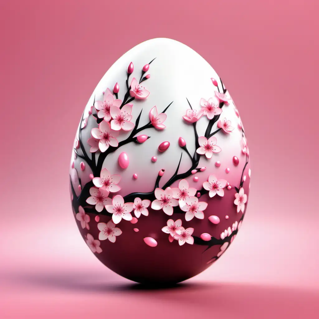 Seamless Cherry Blossom Easter Egg Design Delicate Floral Patterns