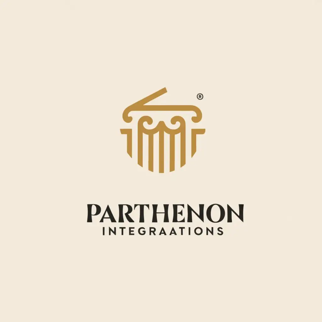 a logo design,with the text "Parthenon Integrations", main symbol:the parthenon,Moderate,be used in Technology industry,clear background