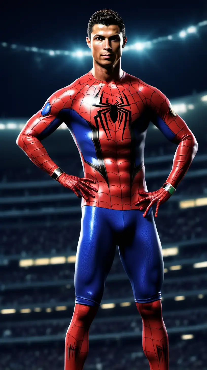 Cristiano Ronaldo as Spiderman Captivating Nighttime Realism AR 21 V 5