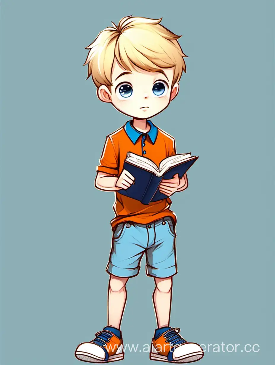 Adorable-Chibi-Boy-Studying-with-Blushing-Expression-in-Cartoon-Style