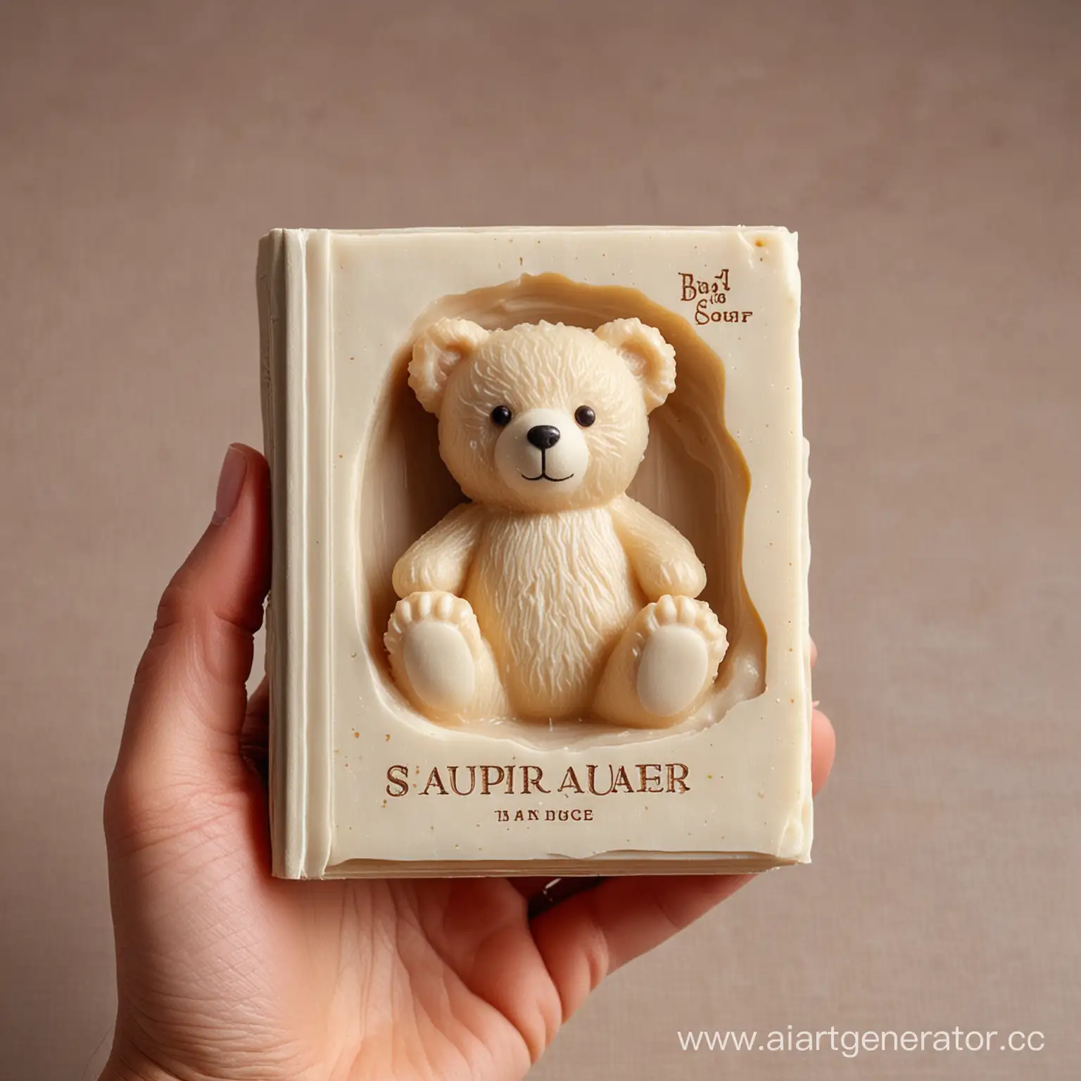 Hands-Holding-Teddy-Bear-Shaped-Soap-with-SoapSculpt-Inscription