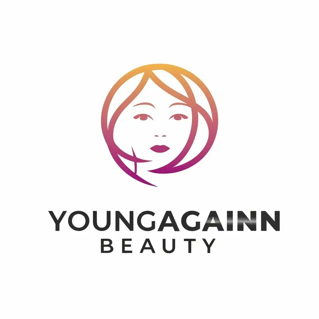 LOGO-Design-For-Young-Again-Beauty-Elegant-Text-with-Beauty-Symbol-on-Clear-Background