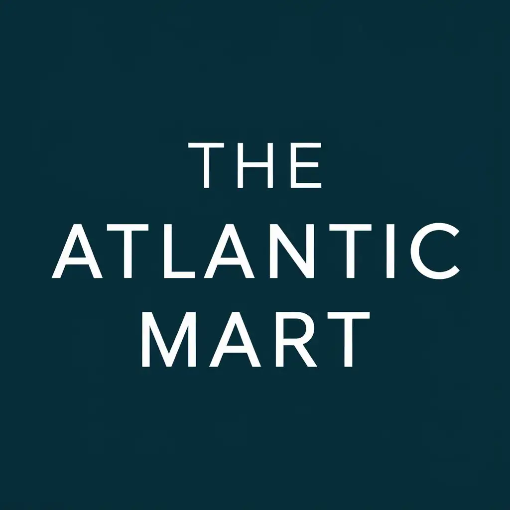 logo, """
text
""", with the text "The Atlantic Mart", typography