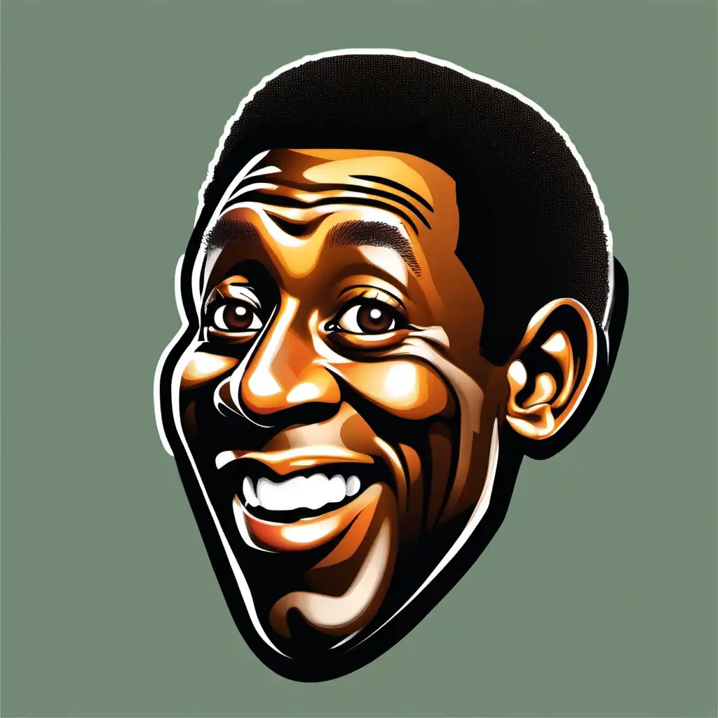 Pelé head only icon cartoon