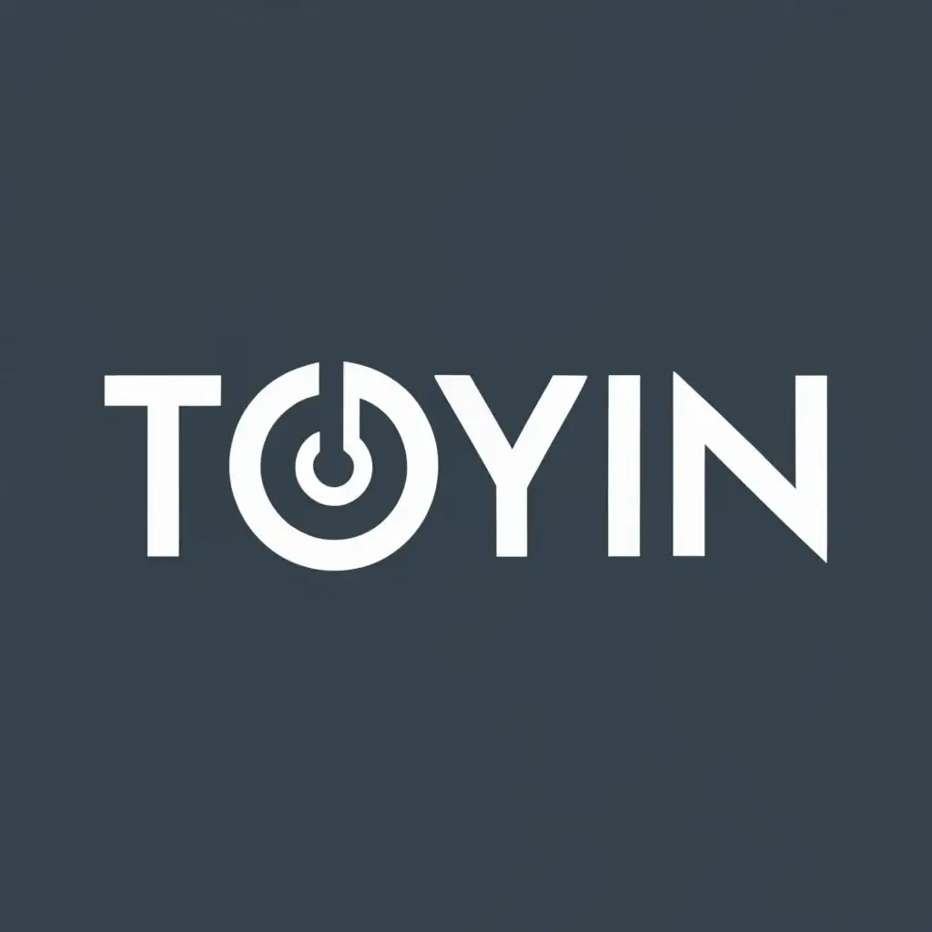 logo, the name 'Toyin', with the text "minimalist, one colour, text ONLY", typography, be used in Finance industry