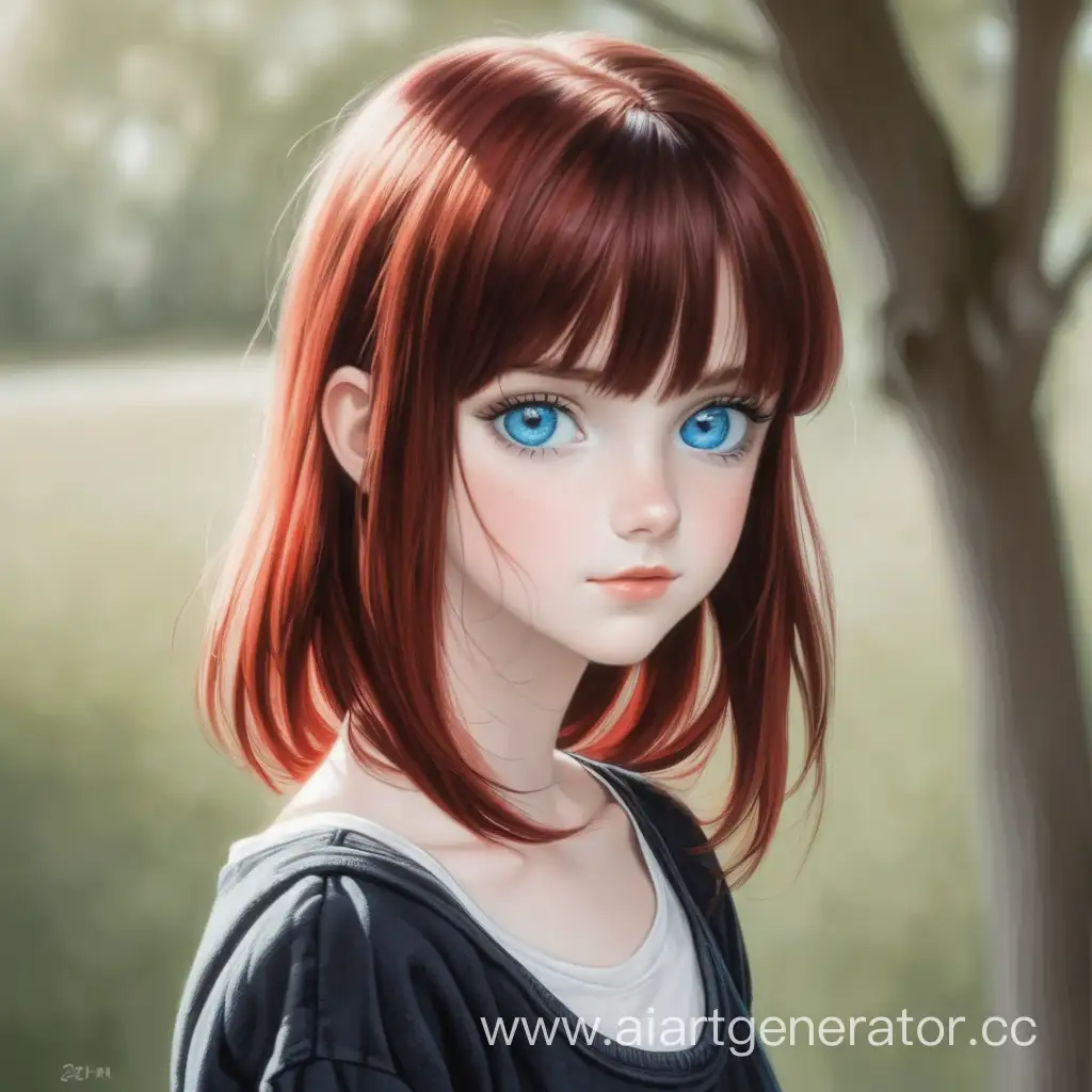 Vibrant-21YearOld-Woman-with-Black-and-Red-Hair-and-Blue-Eyes