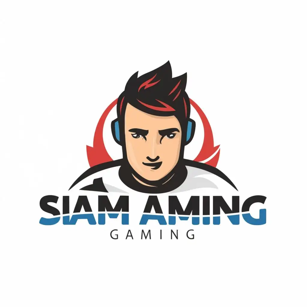 LOGO-Design-for-Siam-Gaming-Modern-Typography-with-a-Futuristic-Man-Figure