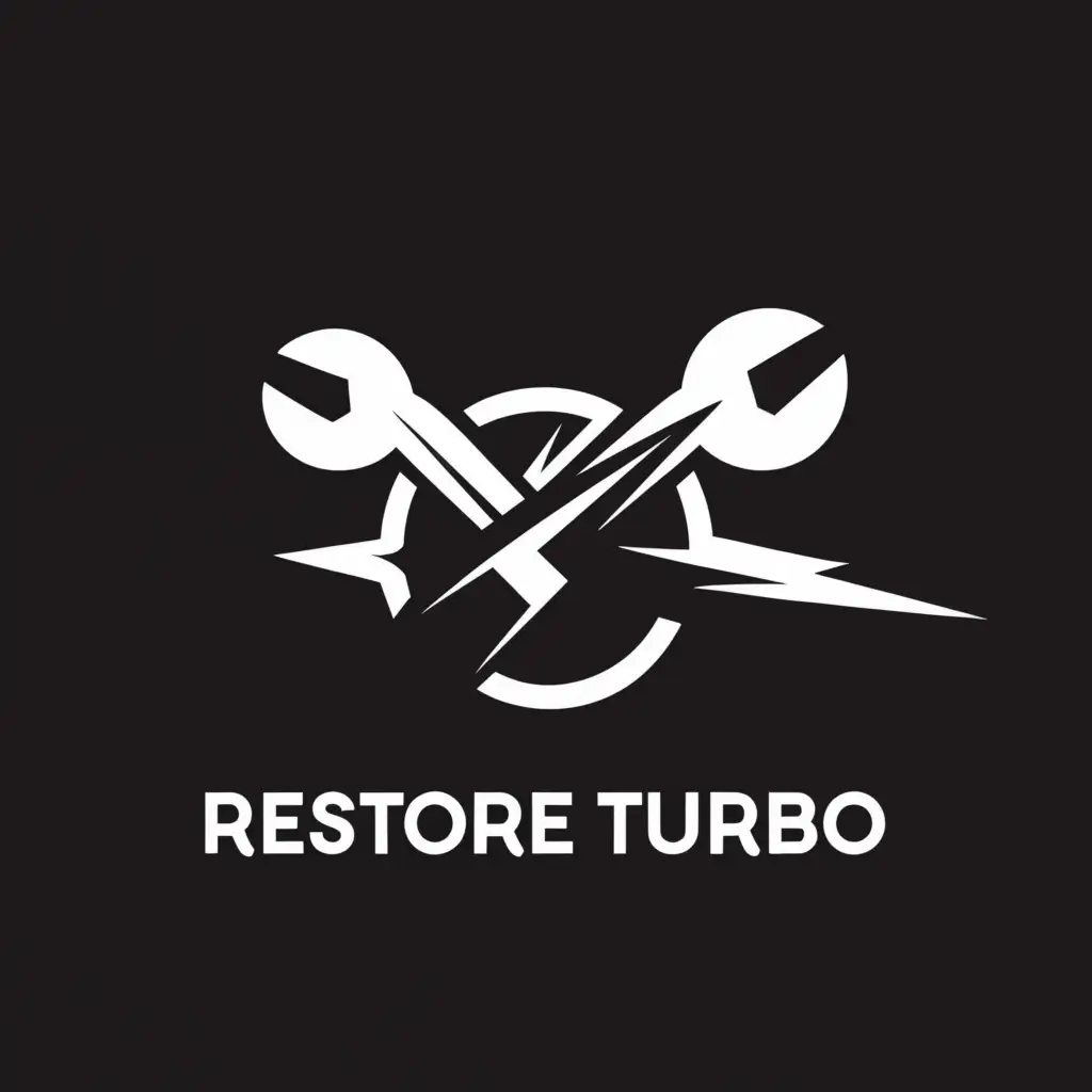 a logo design,with the text "ReStore Turbo", main symbol:ReStore Turbo
Restore - restoration
Store - store
Turbo - turbines
We are engaged in the repair and sale of turbines and parts for them. In the logo, all this should be displayed. The writing ReStore Turbo should also be in uppercase letters.,complex,be used in Construction industry,clear background
