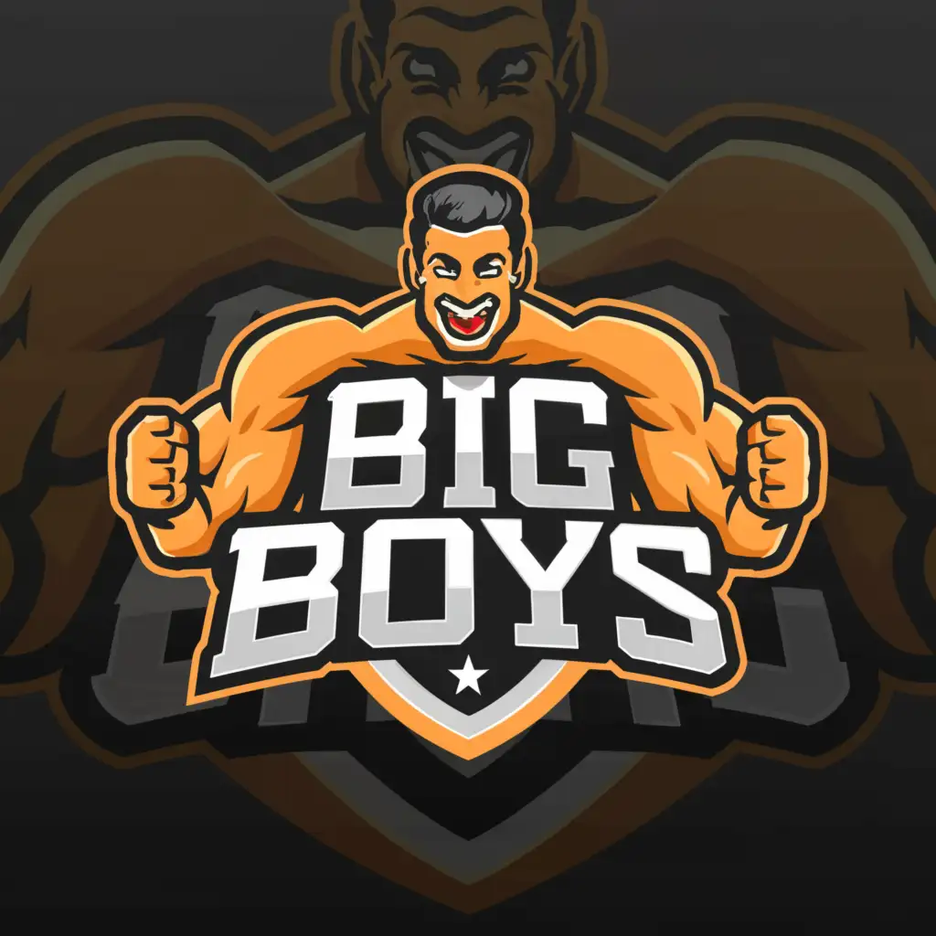 a logo design,with the text "Big Boys", main symbol:Muscle man,Moderate,be used in Sports Fitness industry,clear background