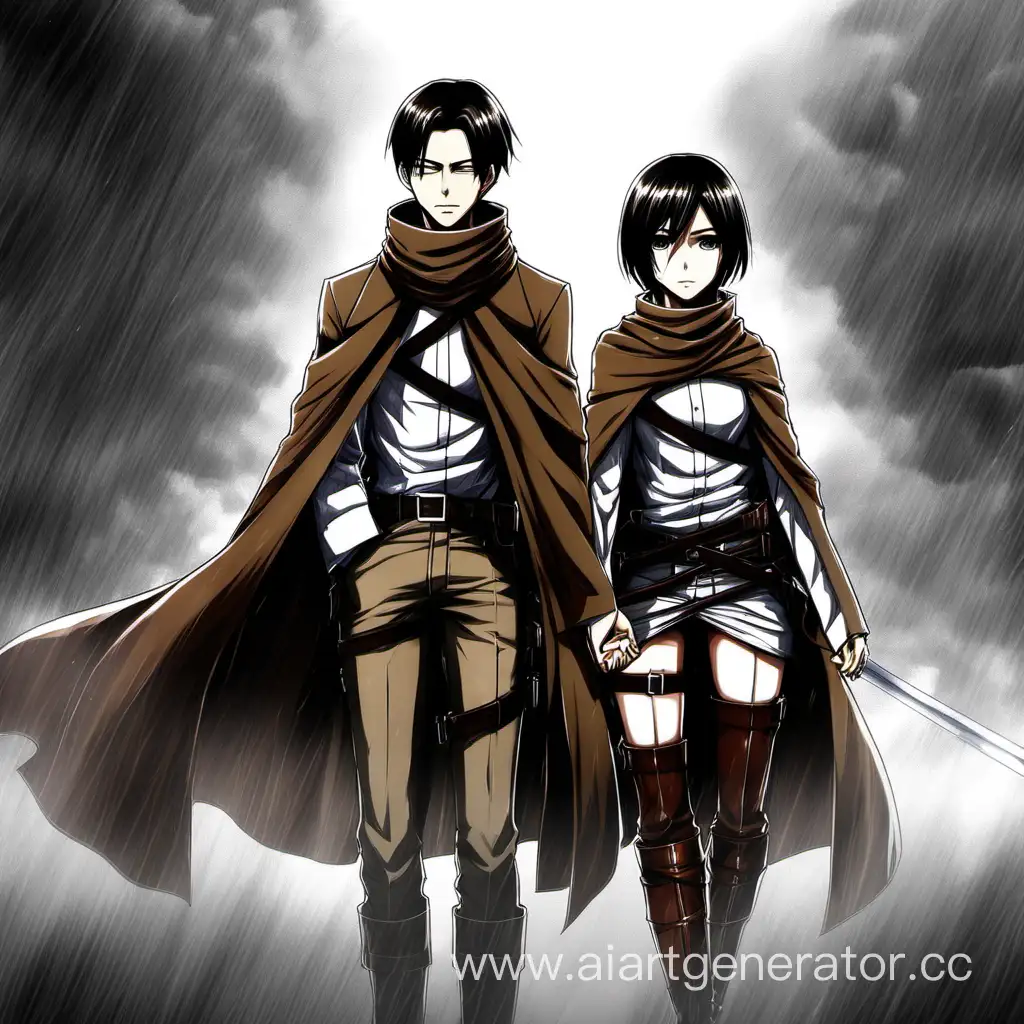 Levi-and-Mikasa-from-Attack-on-Titan-Fan-Art-Illustration