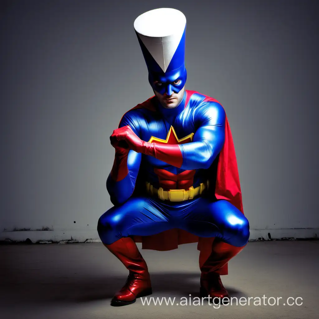 superhero - Hihat-man hard looking where in real life and shooting hihat