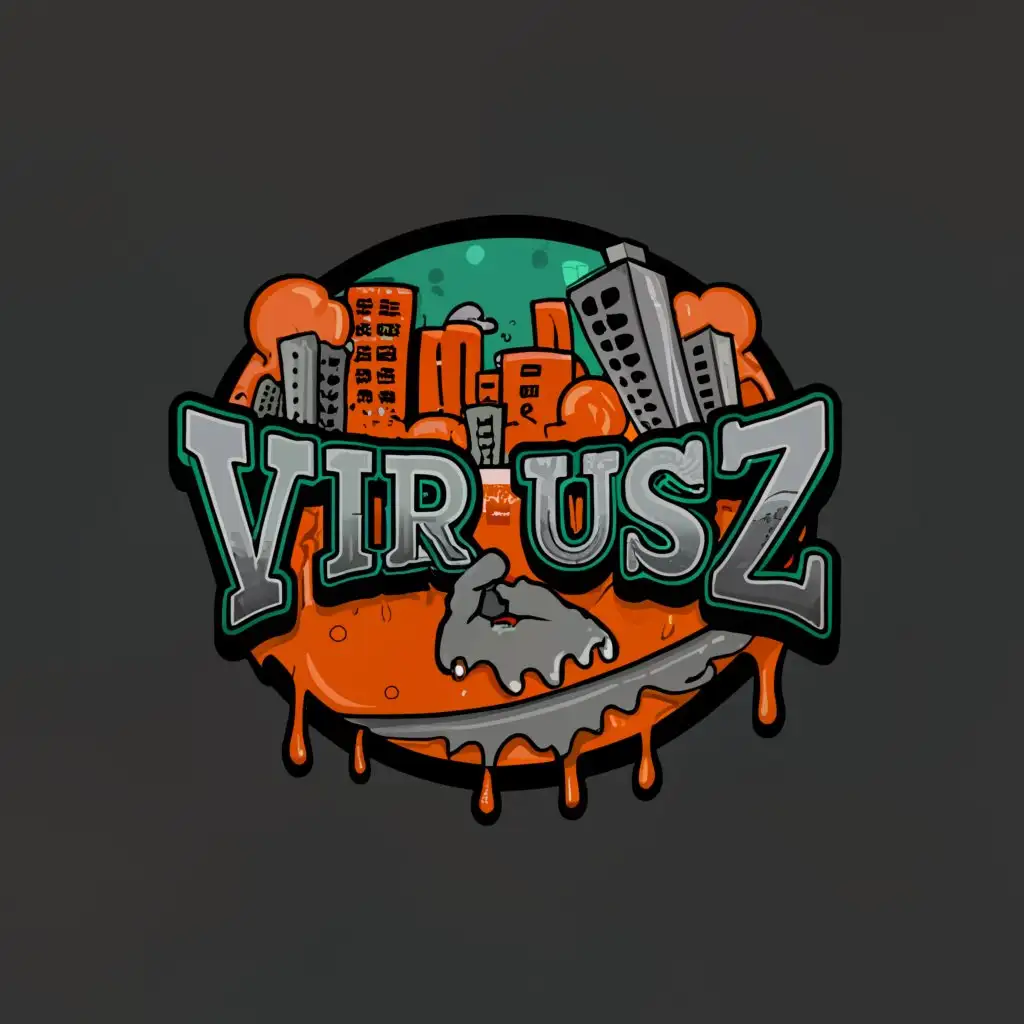 a logo design,with the text 'V i r u s Z', main symbol:Zombie infested Moderate,be used in Entertainment industry,clear background