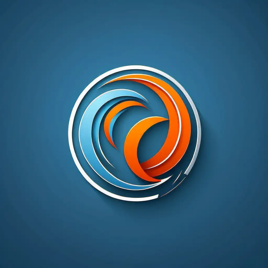 Professional Business Development Company Logo in Striking LightBlue and Orange Vector