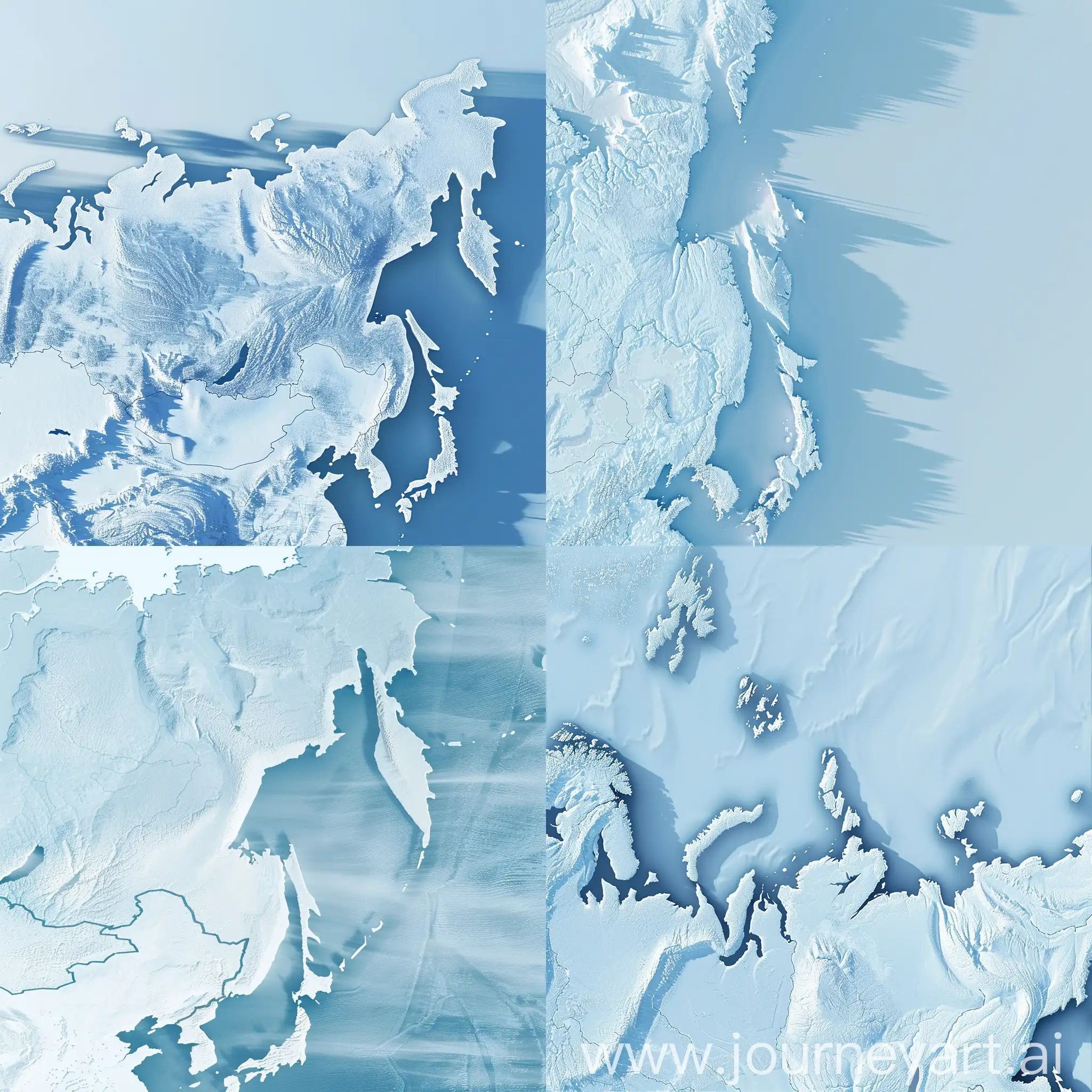 light blue background 16:9 with the shadow of the territory of Russia from the satellite view