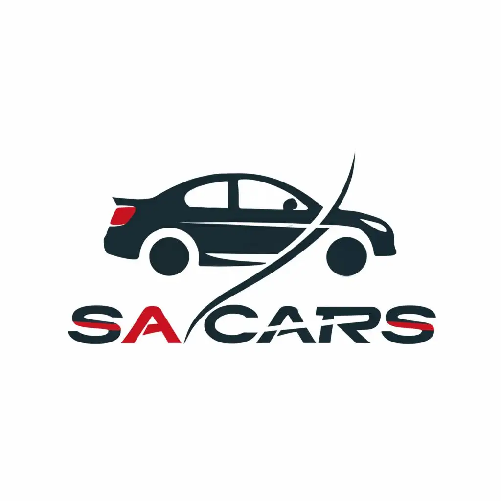 a logo design,with the text "SA  CARS", main symbol:car,Moderate,clear background