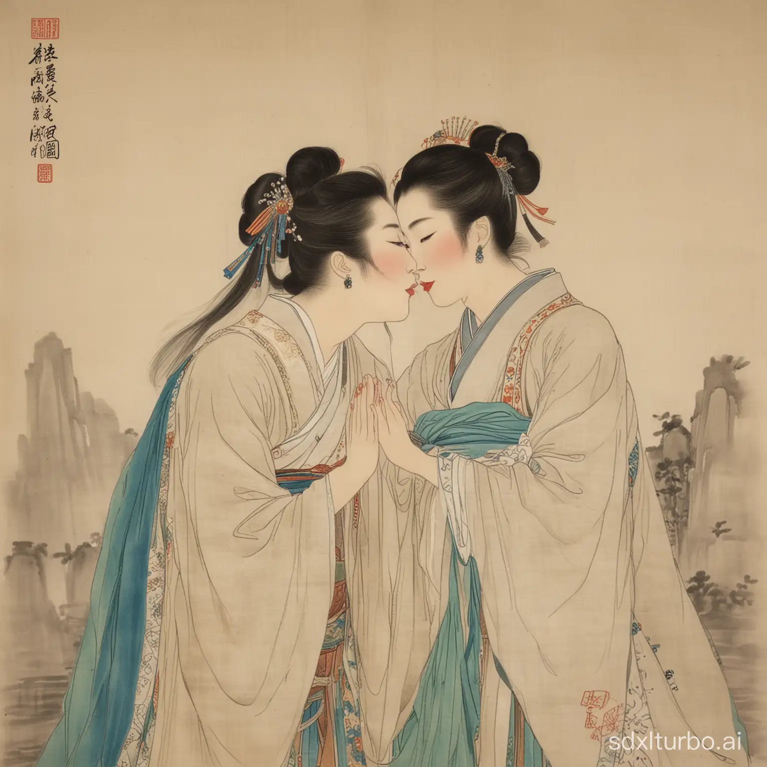 Two women Lin Daiyu kissed