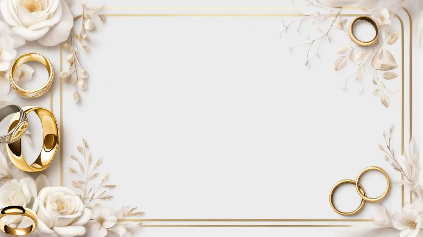 Elegant Wedding Photo Booth Template with Golden Rings