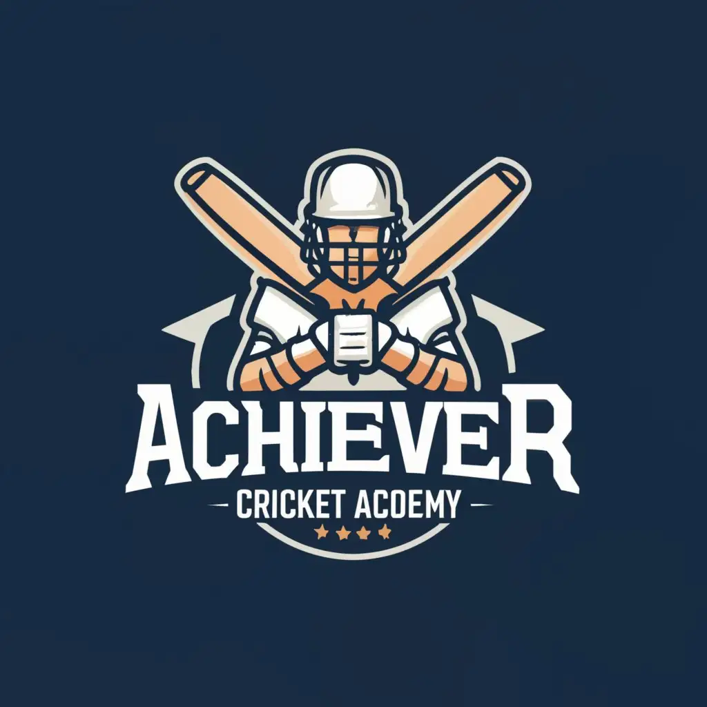 a logo design,with the text "ACHIEVER CRICKET ACADEMY", main symbol:cricket 
training 
,Moderate,be used in Sports Fitness industry,clear background